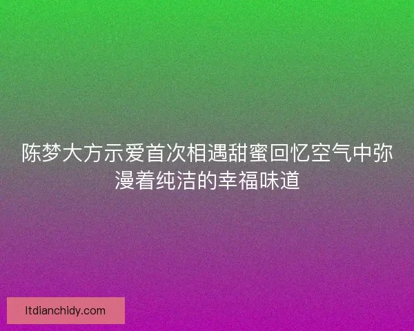 陈梦大方示爱首次相遇甜蜜回忆空气中弥漫着纯洁的幸福味道