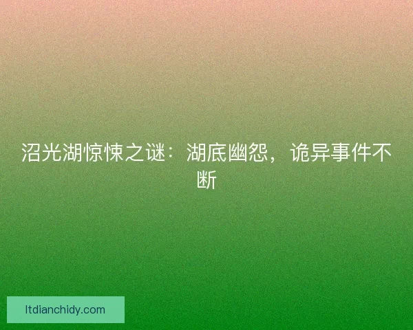 沼光湖惊悚之谜：湖底幽怨，诡异事件不断