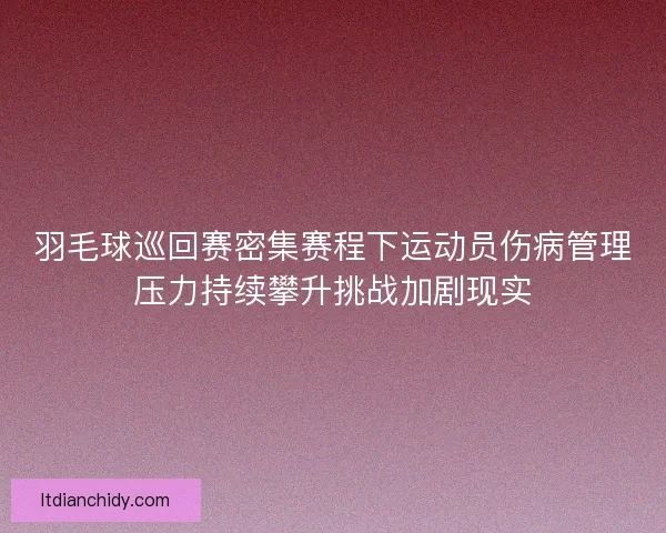 羽毛球巡回赛密集赛程下运动员伤病管理压力持续攀升挑战加剧现实