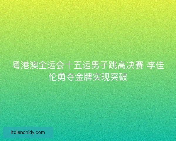 粤港澳全运会十五运男子跳高决赛 李佳伦勇夺金牌实现突破